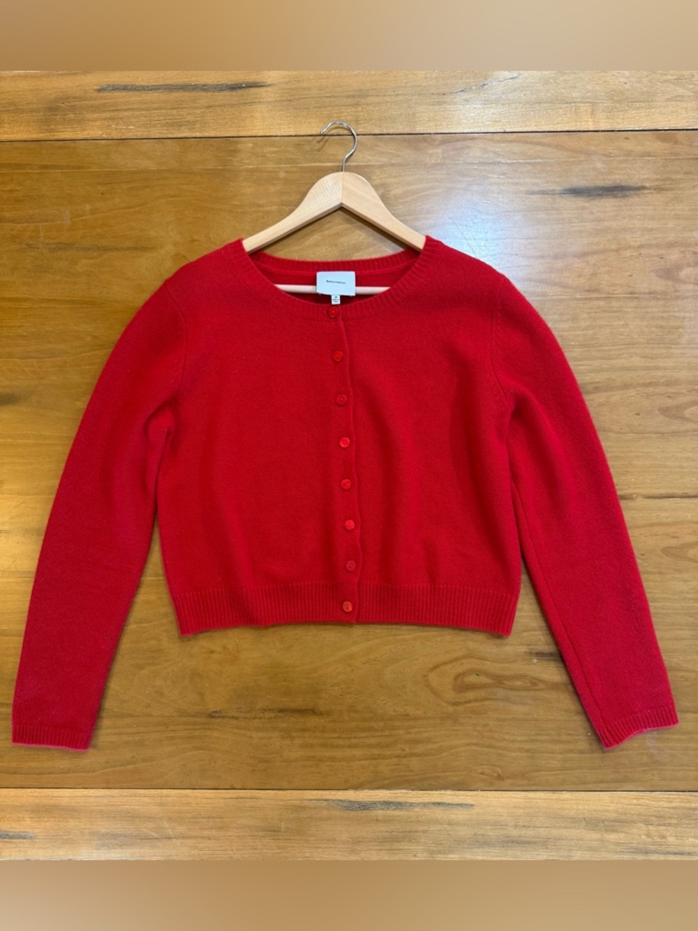 ❤️ Reformation Red Cashmere Cropped Cardigan - Picture 4 of 16